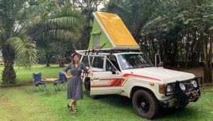 old series Land cruiser-roof top tent rental